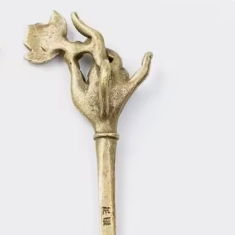 Vintage bronze snuff spoon - Picture 3 of 4
